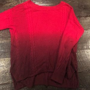 American Eagle red and maroon dip dyed sweater